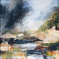 Dwr Llonydd / Still Water 45 x 45cm, mixed media on wood - £575